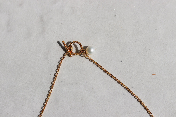 14kgf long chain wave coin necklace（アレルギー対応） 8枚目の画像