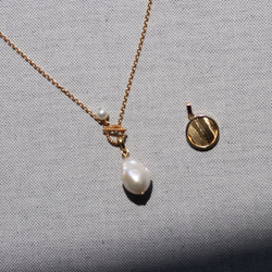 14kgf long chain wave coin necklace（アレルギー対応） 17枚目の画像