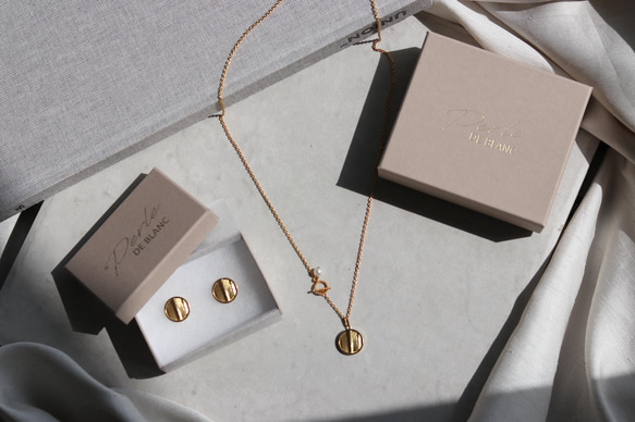 14kgf long chain wave coin necklace（アレルギー対応） 13枚目の画像