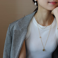 14kgf long chain wave coin necklace（アレルギー対応） 15枚目の画像