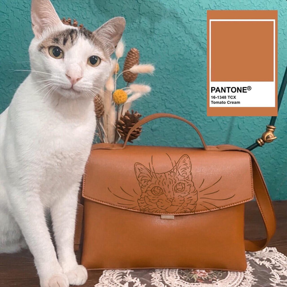 【藝術貓包】喜歡和你在一起 | iPad側背包 貓咪包包 精細貓紋獨特個性 第2張的照片