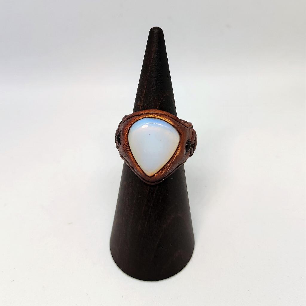 天然石リング023　ブルームーンストーン