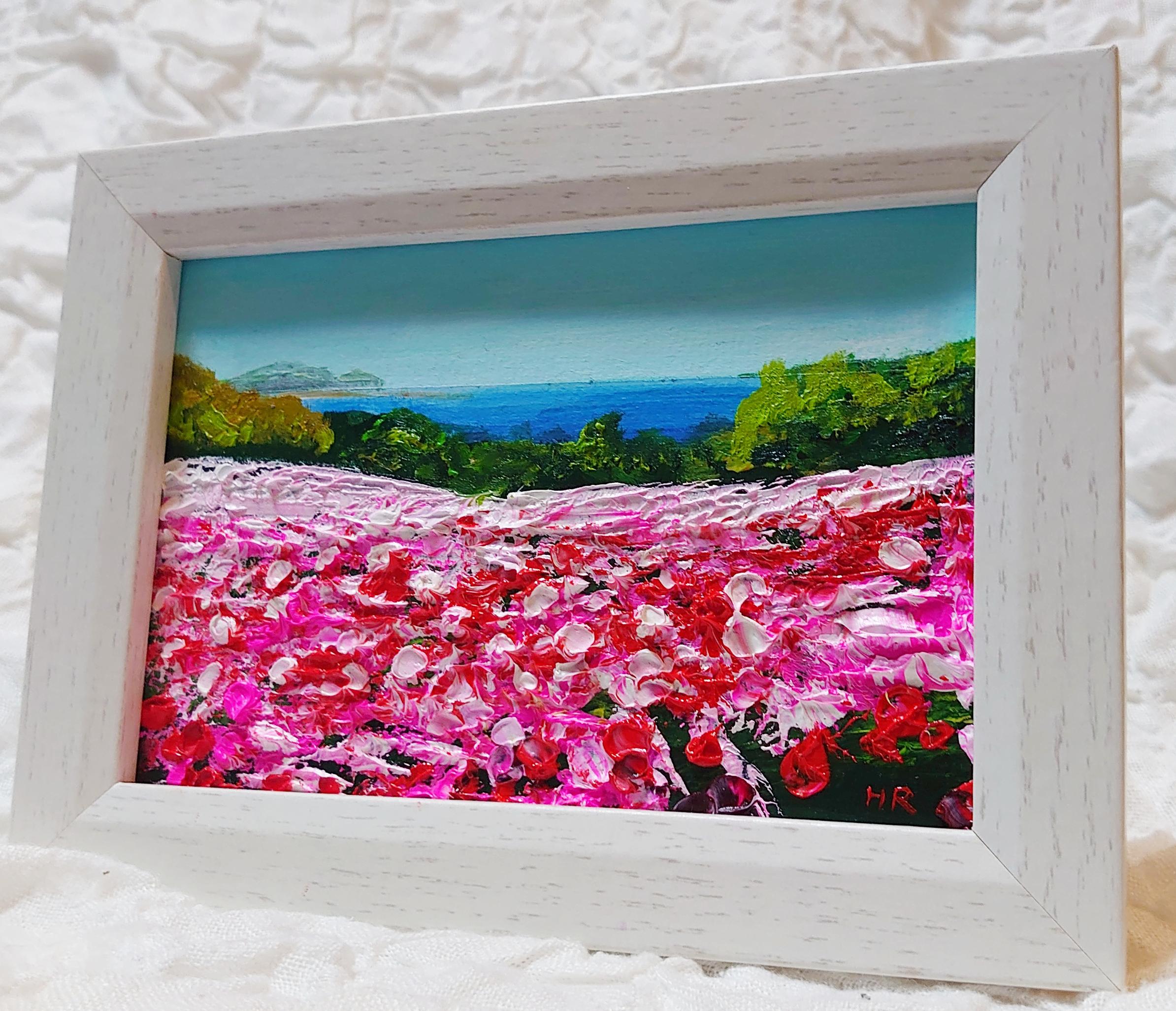 油絵 絵画  海のお花畑【Ａ4】 油絵 絵画 【海のお花畑】 絵画 HR 通販 14000269｜Creema