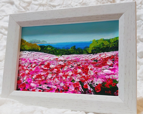油絵 絵画  海のお花畑【Ａ4】 油絵 絵画 海の紫陽花畑【A4】 - arashi1783 - BOOTH