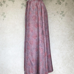 【着物リメイク】ストール付き  フレアスカート くすみ桜 4枚目の画像