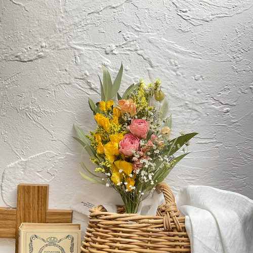 母の日限定ラッピング♡ラナンキュラスとスイートピーのスプリング