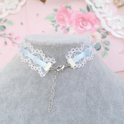 蕾絲 藍色 蝴蝶結 Lolita 項鍊 Choker Necklace Collar 第2張的照片