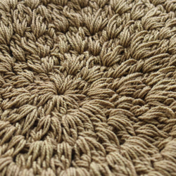 棉質鉤編手工針織貝雷帽（米色）。 第5張的照片