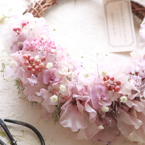 スイートピーのドライフラワーリース ドライフラワー Hana Akari 通販