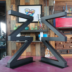 マットグレーでアイアンな極太鉄脚♪ 50×350×450mm K型 2脚ver. マットグレーでアイアンな極太鉄脚♪ 50×350×450mm K型 2脚ver