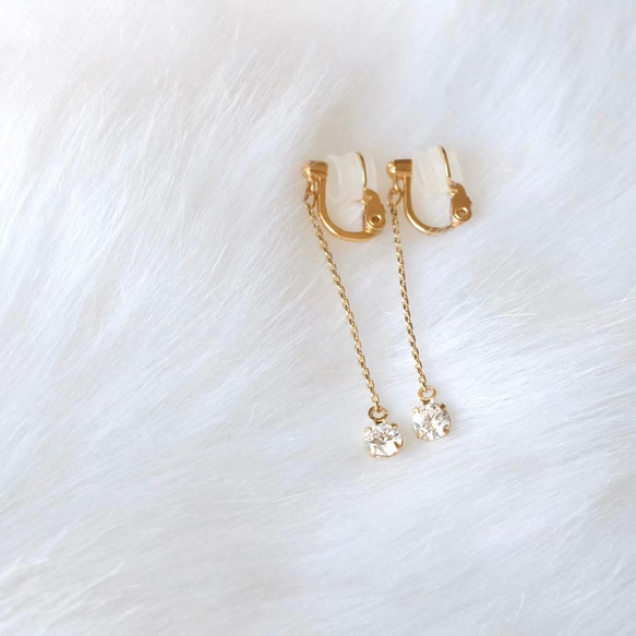 【news every. 刈川くるみ様ご着用】zirconia chain earrings 6枚目の画像