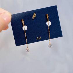 【news every. 刈川くるみ様ご着用】zirconia chain earrings 7枚目の画像