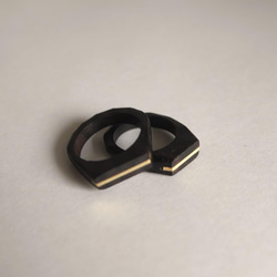 黒檀と真鍮のリング　 2枚目の画像