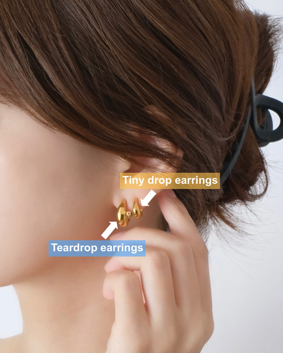 【新井恵理那さん着用】痛くないイヤリング／アレルギー対応 Teardrop earrings M 14枚目の画像