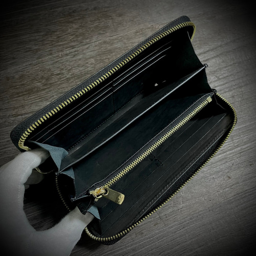 ブラック】クロコダイル 長財布 黒 エクセラ クロコ メンズ レディース