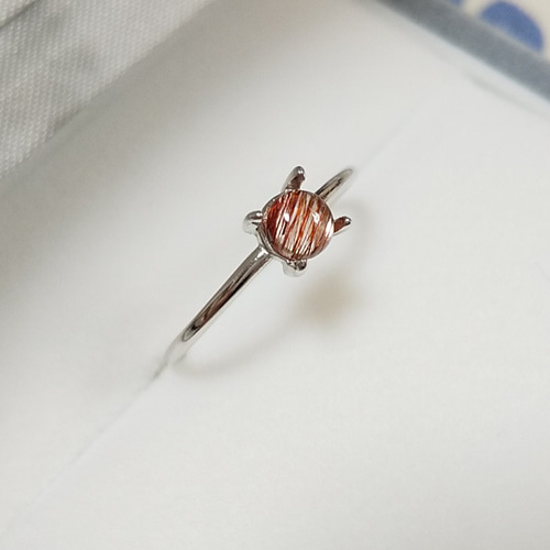 グランドセール ブロンズルチルクォーツの華奢なシルバーリング 指輪・リング アクセサリー