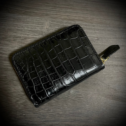 高級 クロコダイル ミニ財布 コインケース コンパクト 小銭入れ YKK 一