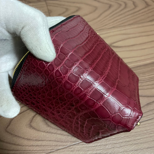 高級 クロコダイル ミニ財布 コインケース コンパクト 小銭入れ