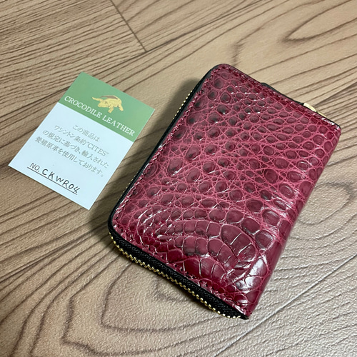 高級 クロコダイル ミニ財布 コインケース コンパクト 小銭入れ YKK 一