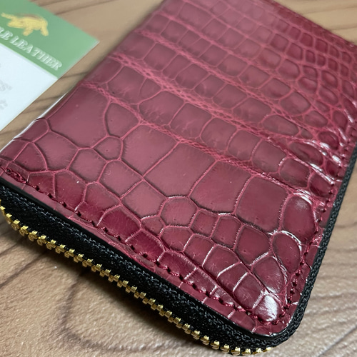 高級 クロコダイル ミニ財布 コインケース コンパクト 小銭入れ YKK 一