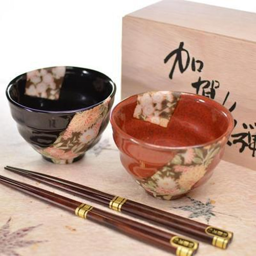 加賀友禅 お碗セット 木箱入ギフトセット 父の日・母の日・敬老の日 和