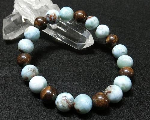 チョコラリマー勾玉ブレスレット キュープライト・イン・ラリマー（チョコレート・ラリマー）｜9月6日