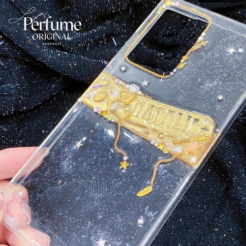 イニシャル入れ♡シェルフレーク✨キラキラ金箔入り♡オリジナル✨iPhoneケース 名入れ♡ゴージャスキラキラ✨ゴールドプレート イニシャル オリジナル