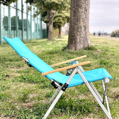 防水リクライニングチェア/ブルー（張替1シートのみ）差替ビス付（受注オーダー） 8号帆布リクライニングチェア/スカイブルー（生地のみ1シート差