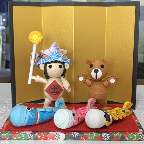 ミーザン。五月人形　こいのぼり　こどもの日　ハンドメイド ペーパークイリング こどもの日】 五月人形・こいのぼり Megumi