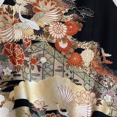 スカジャン 金色の鶴と花刺繍 スカジャン 金色の鶴と花刺繍 スカジャン 金色の鶴と花刺繍 楽天