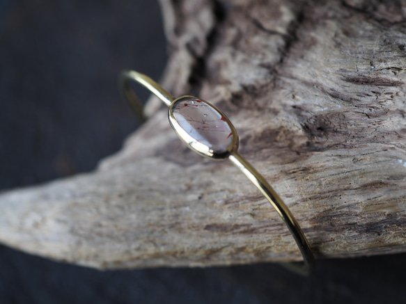 lepidocrocite in quartz brass bangle (hanafubuki) 4枚目の画像