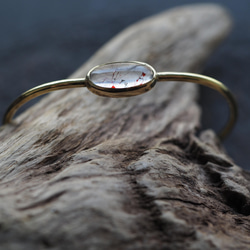 lepidocrocite in quartz brass bangle (hanafubuki) 2枚目の画像