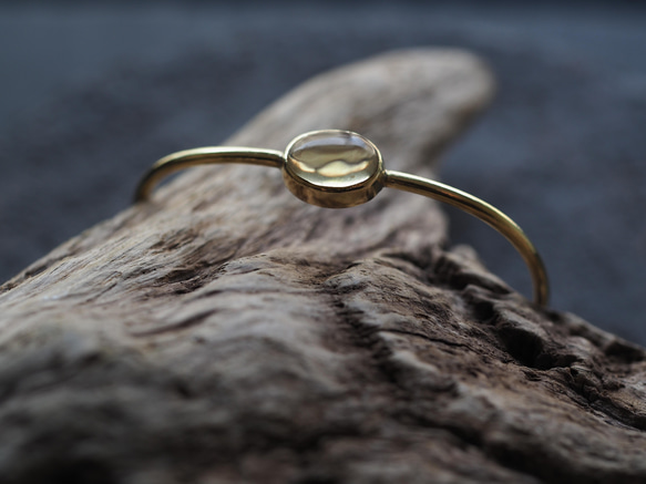 citrine brass bangle (tanpopo) 6枚目の画像