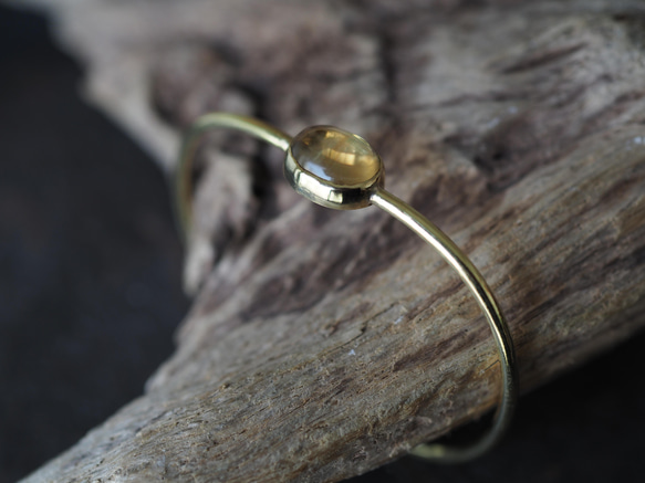 citrine brass bangle (tanpopo) 8枚目の画像