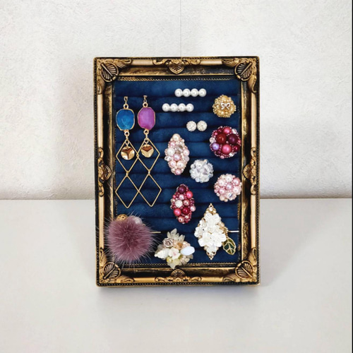 アクセサリースタンド ブラック×ミッドナイトブルー アンティーク調