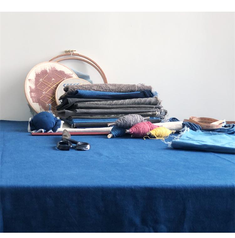 藍染 手絞り 草木染 テーブルクロス マルチカバー 生地 布 177×143