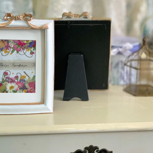 アンティークリボンフレームの押し花アート額2タイプ その他アート