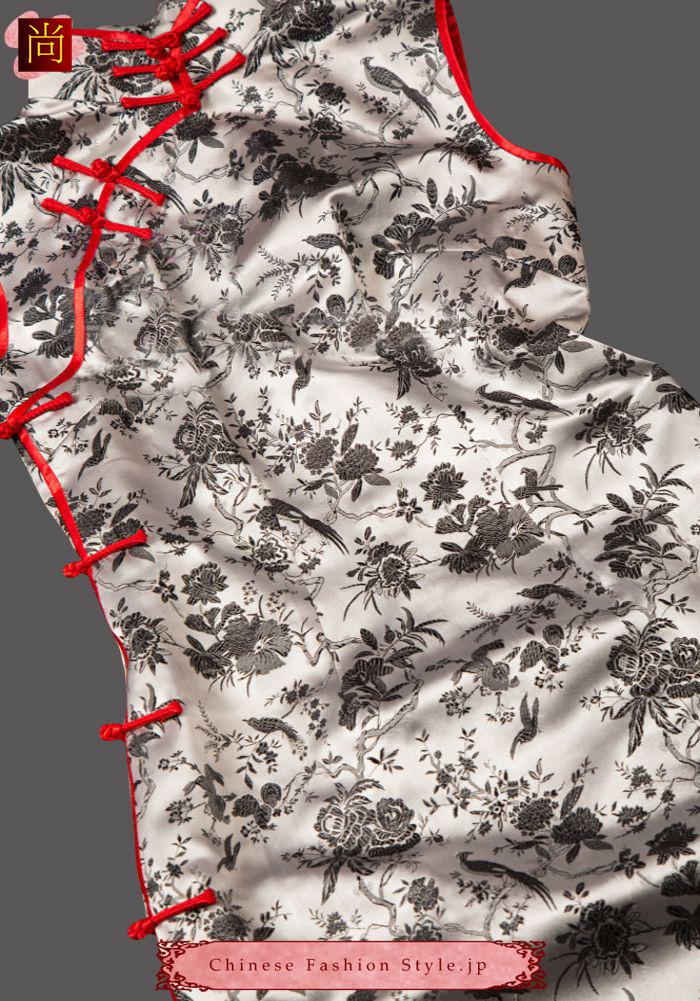 プレミアムシルク100% チーパオチョンサン チャイナドレス 立て襟 ロング丈 -カスタム可＃120