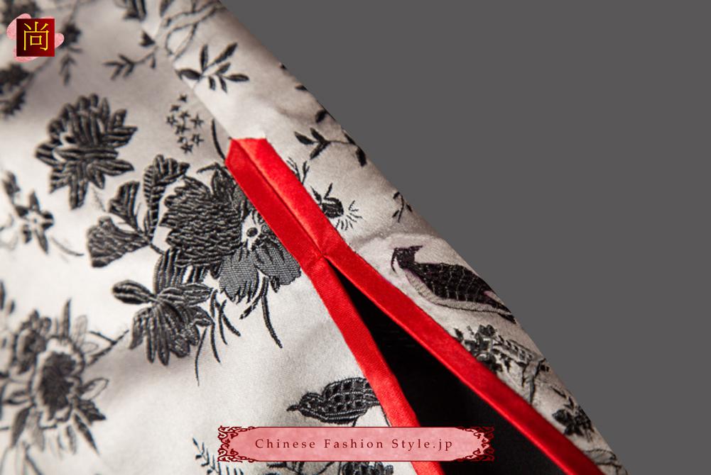 プレミアムシルク100% チーパオチョンサン チャイナドレス 立て襟 ロング丈 -カスタム可＃120