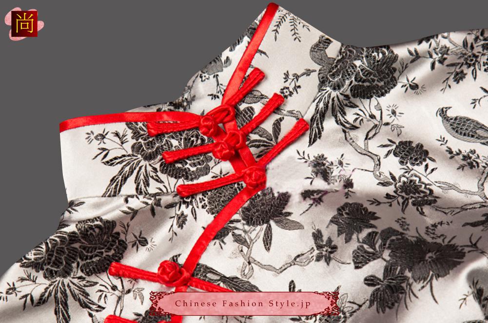 プレミアムシルク100% チーパオチョンサン チャイナドレス 立て襟 ロング丈 -カスタム可＃120