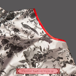 プレミアムシルク100% チーパオチョンサン チャイナドレス 立て襟 ロング丈 -カスタム可＃120 4枚目の画像