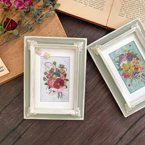 押し花アート額2点おまとめ 押し花アート額2点おまとめ