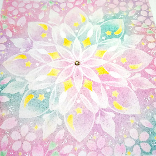 癒しのパステル曼荼羅 原画 「桜満開」 絵画 愛月花(あげは) 通販