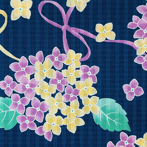 ピケドビー生地【50×110cm】 紫陽花 花柄 上品 きれいめ 浴衣 甚平