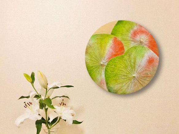 【一点物】オシャレでユニークな蓮の葉ハッピーアート: The beauty of lotus leaf. 1枚目の画像