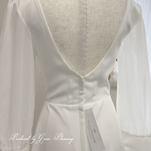 ウェディングドレス 長袖ワンピース 二次会 白 結婚式 ウエディング