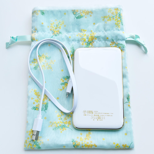 オーガンジーポーチ マチ付ふんわり♪透け感あるポーチ カードサイズ