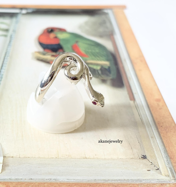 お目々がルビーコーンスネークの指輪 7枚目の画像