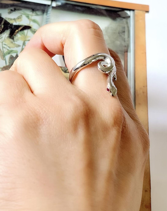 お目々がルビーコーンスネークの指輪 3枚目の画像