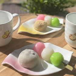 若葉型プレート・小　虹色　和モダン 14枚目の画像